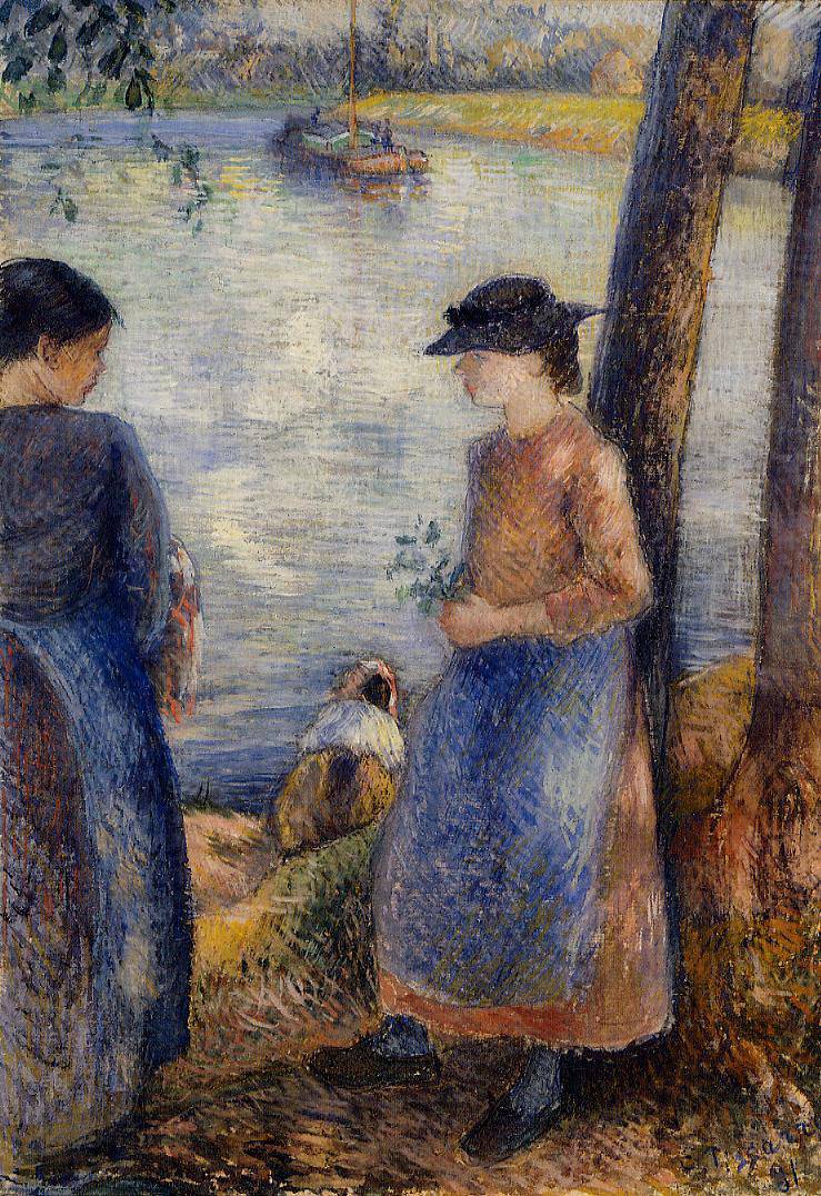 By the Water - Camille Pissarro