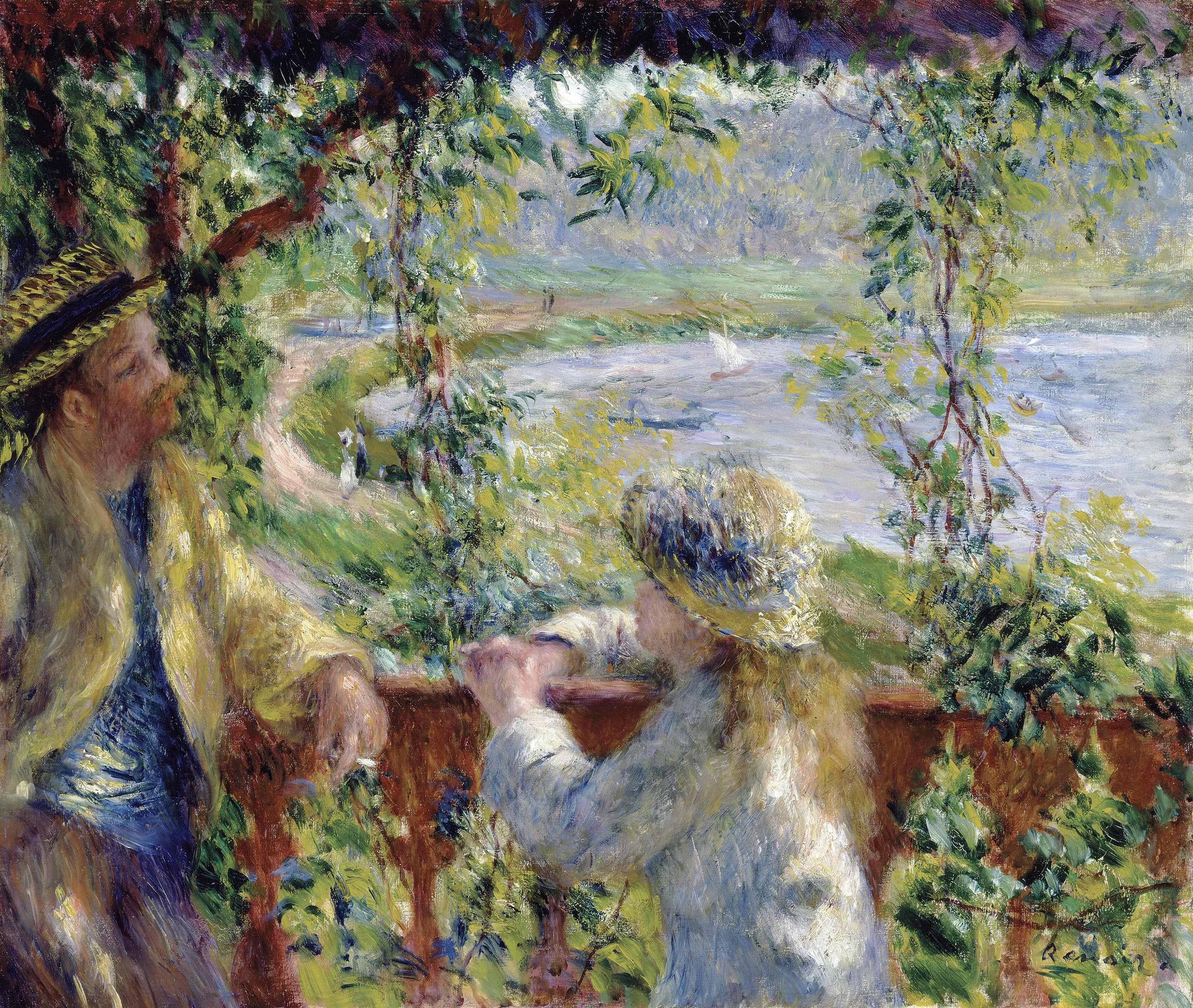 By the Water (Near the Lake) - Pierre-Auguste Renoir