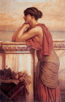 By the Wayside by John William Godward — hand-painted portrait oil painting reproduction on canvas