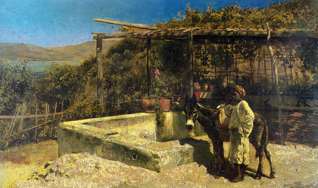 By The Well by Edwin Lord Weeks — hand-painted animal oil painting reproduction on canvas