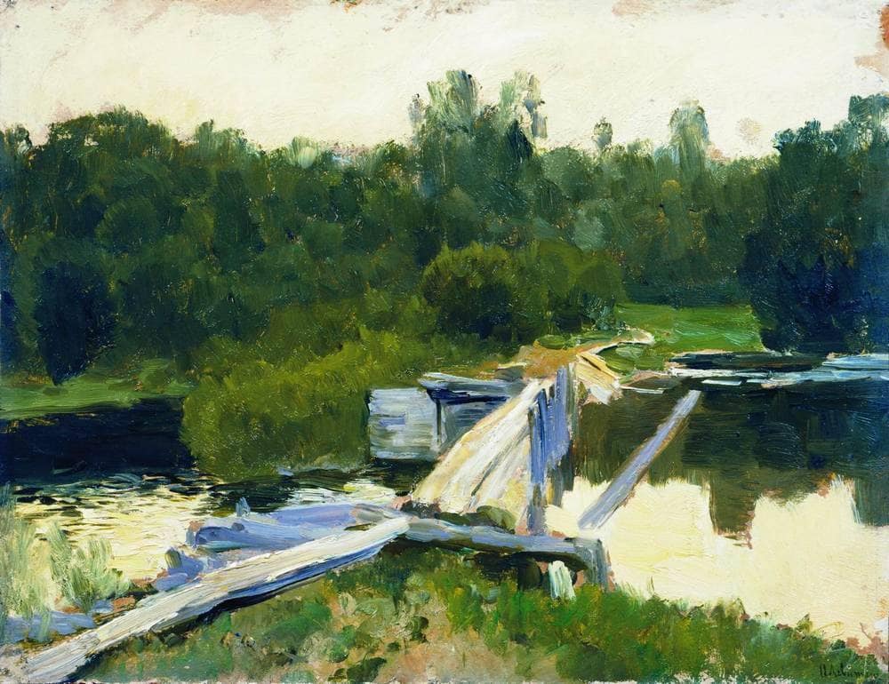 By the whirlpool by Isaac Levitan — hand-painted botanical oil painting reproduction on canvas