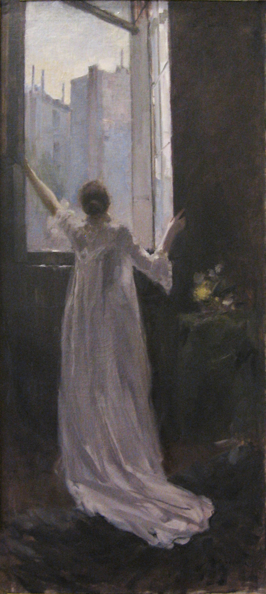 By the window by Konstantin Korovin, hand-painted portrait oil painting reproduction on canvas