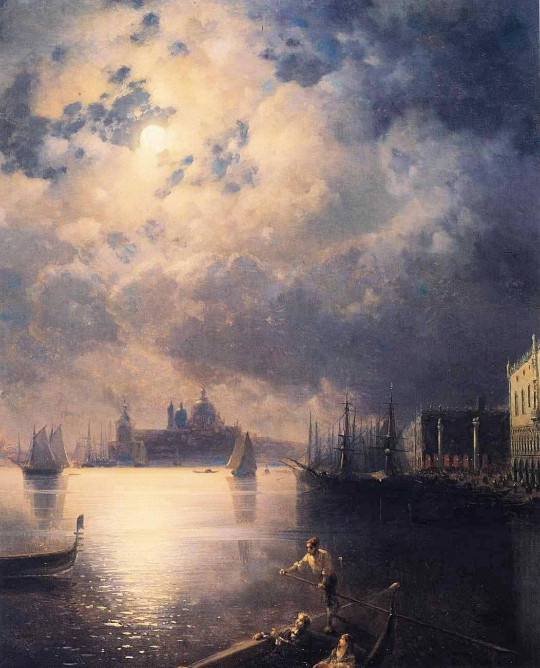 Byron in Venice by Ivan Aivazovsky — hand-painted cultural oil painting reproduction on canvas