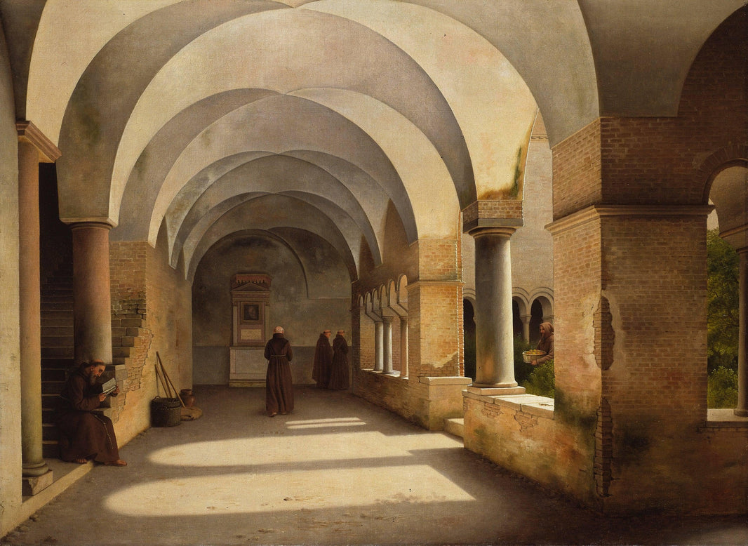 The Cloisters, San Lorenzo Fuori Le Mura by Christoffer Wilhelm Eckersberg — hand-painted architectural oil painting reproduction on canvas