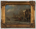 Skating scene by Klaes Molenaer — hand-painted landscape oil painting reproduction on canvas