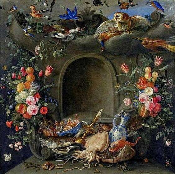 The Four Elements by Jan van Kessel the Elder — hand-painted botanical oil painting reproduction on canvas