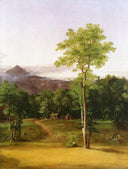 Cabin in the Woods, North Conway, New Hampshire by Thomas Cole — hand-painted botanical oil painting reproduction on canvas