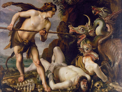 Cadmus Slays The Dragon by Hendrick Goltzius — oil painting reproduction