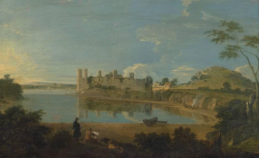 Caernarvon Castle by Richard Wilson — hand-painted landscape oil painting reproduction on canvas