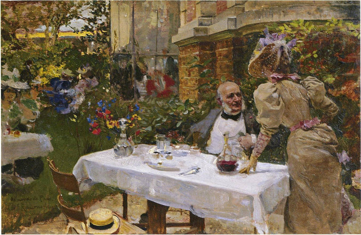 Cafe in Paris by Joaquín Sorolla — hand-painted portrait oil painting reproduction on canvas