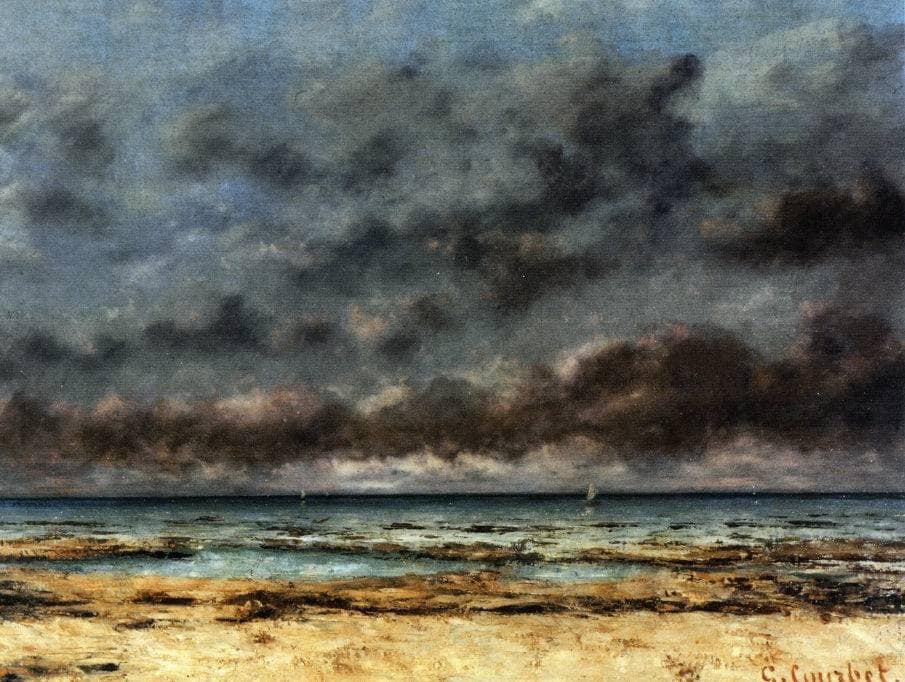 Calm Seas by Gustave Courbet — hand-painted landscape oil painting reproduction on canvas