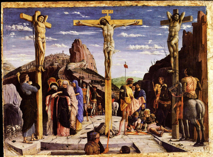 Calvary, central predella panel from the St. Zeno of Verona altarpiece by Andrea Mantegna — hand-painted abstract oil painting reproduction on canvas