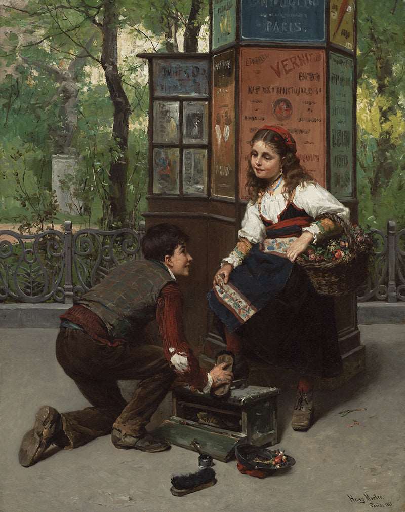 A fair exchange by Henry Mosler, hand-painted portrait oil painting reproduction on canvas