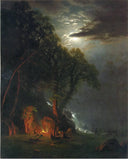 Campfire Site, Yosemite by Albert Bierstadt — hand-painted botanical oil painting reproduction on canvas