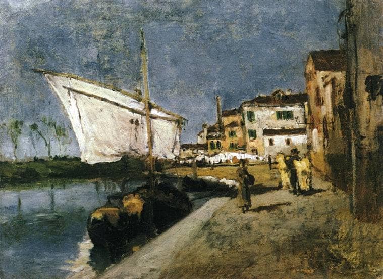 Campo Santa Marta by John Henry Twachtman — hand-painted botanical oil painting reproduction on canvas