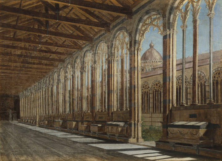 Campo Santo of Pisa by Vincenzo Cabianca — hand-painted architectural oil painting reproduction on canvas