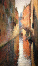 Canal in Venice by Henri Martin — ships oil painting wall art, Divisionism
