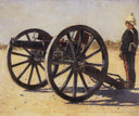 Cannon by Vasily Vereshchagin — hand-painted landscape oil painting reproduction on canvas