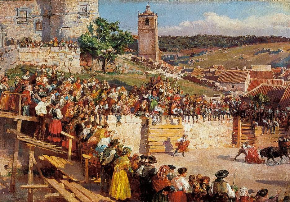 Capea En Las Navas Del Marque by José Garnelo — hand-painted architectural oil painting reproduction on canvas