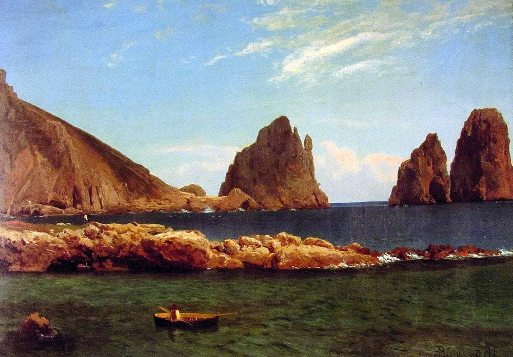 Capri by Albert Bierstadt — hand-painted eco oil painting reproduction on canvas