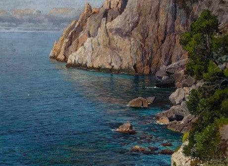 Capri coast by Vartan Mahokian — hand-painted landscape oil painting reproduction on canvas