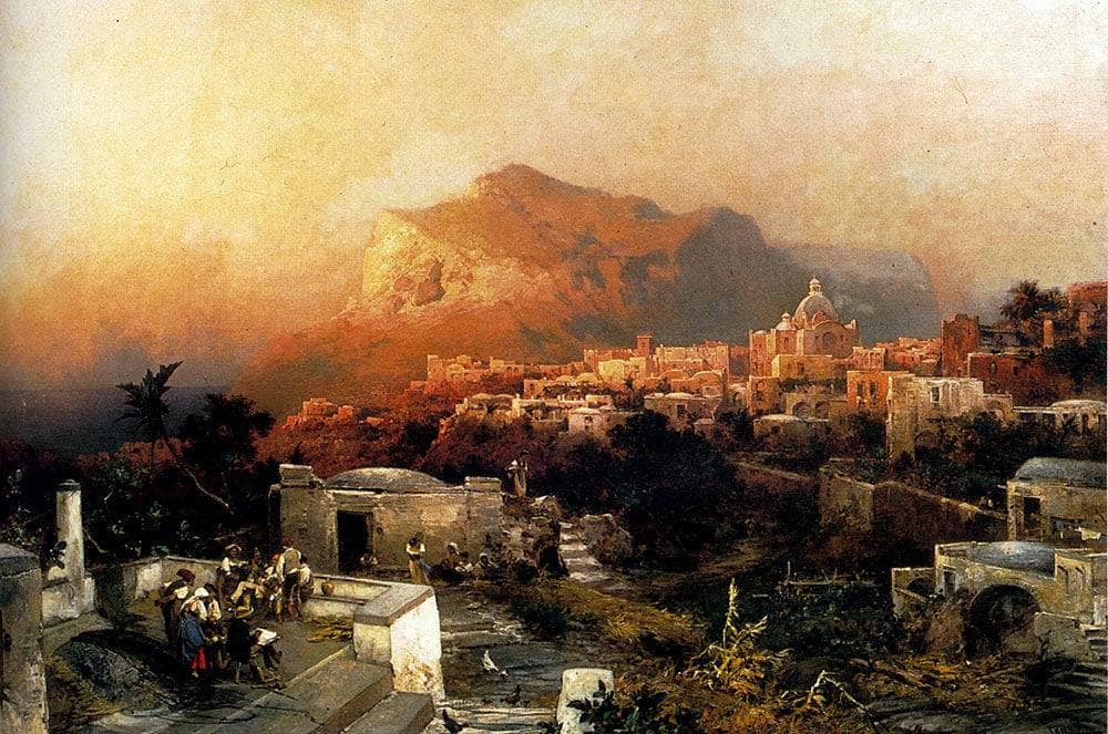 Capri by Franz Richard Unterberger — hand-painted architectural oil painting reproduction on canvas