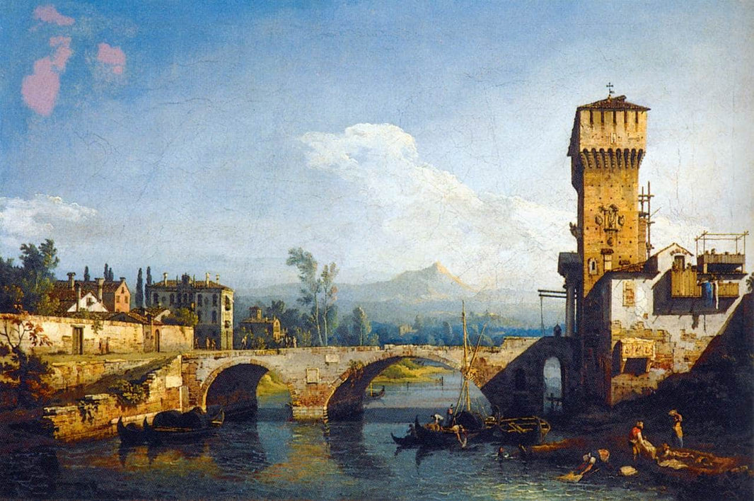 Capriccio Padovano by Bernardo Bellotto — hand-painted landscape oil painting reproduction on canvas