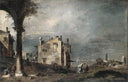 Capriccio with Venetian Motifs by Francesco Guardi — hand-painted architectural oil painting reproduction on canvas
