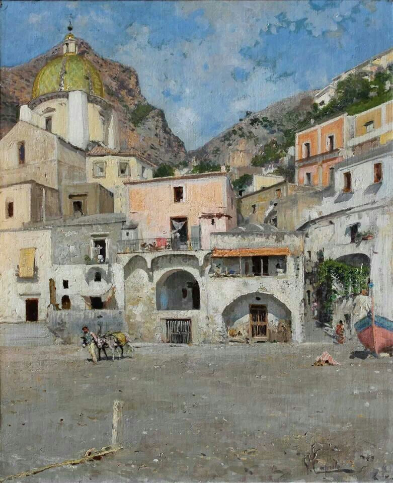 The square in Positano - Vincenzo Caprile