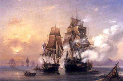 Capturing of Swedish 44 gun frigate Venus by Russian 22 gun cutter Merkuriy of June 1, 1789 in dining room