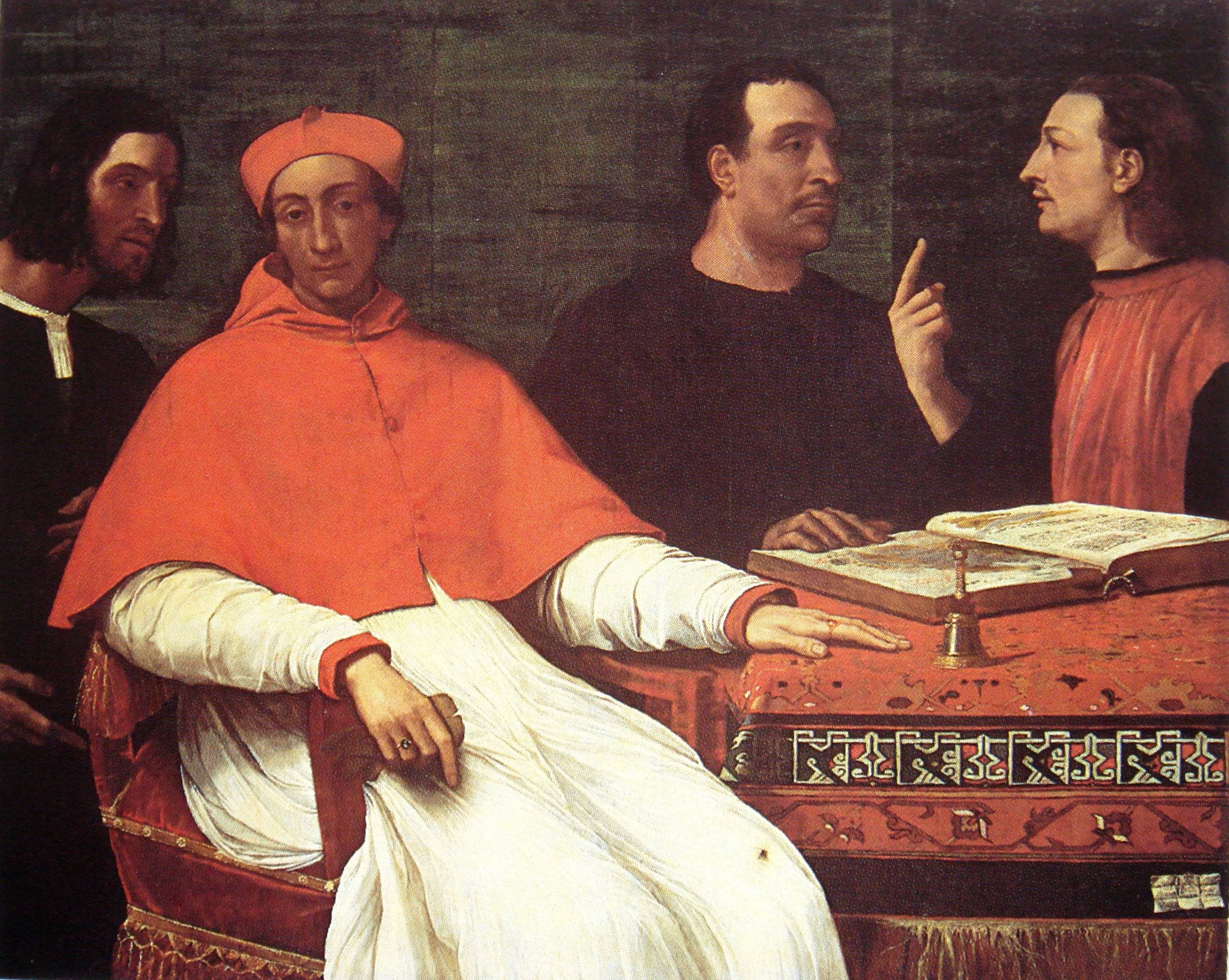 Cardinal Bandinello Sauli, His Secretary, and Two Geographers - Sebastiano del Piombo