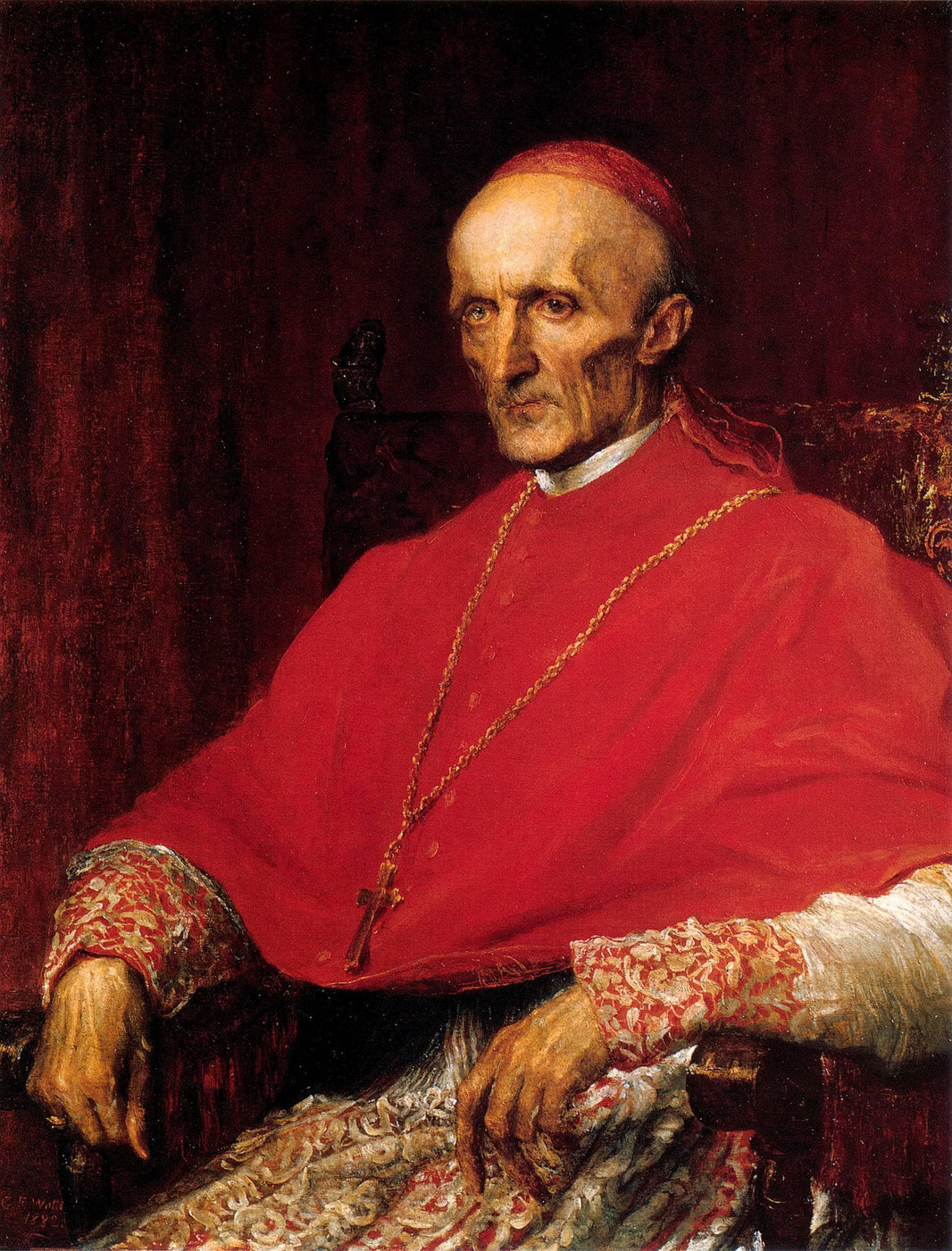 Cardinal Manning by George Frederick Watts — hand-painted portrait oil painting reproduction on canvas