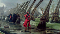 Cardinal Richelieu at the Siege of La Rochelle by Henri-Paul Motte — hand-painted landscape oil painting reproduction on canvas