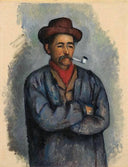 Man with a Pipe (Study for The Card Players) by Paul Cezanne — hand-painted portrait oil painting reproduction on canvas