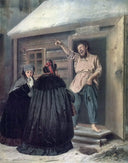Caretaker Letting an Apartment to a Lady by Vasily Perov — group oil painting wall art, Realism