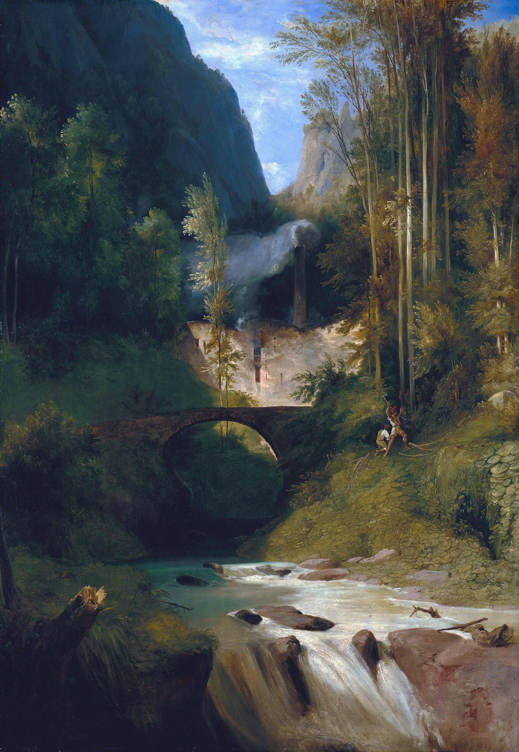 Gorge near Amalfi by Carl Blechen — hand-painted landscape oil painting reproduction on canvas