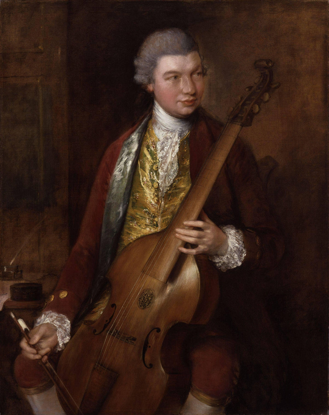 Carl Friedrich Abel by Thomas Gainsborough — hand-painted portrait oil painting reproduction on canvas