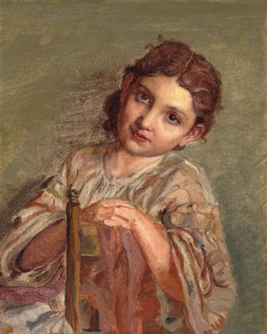 Adéle, a Roman Girl by Carl Bloch — hand-painted portrait oil painting reproduction on canvas