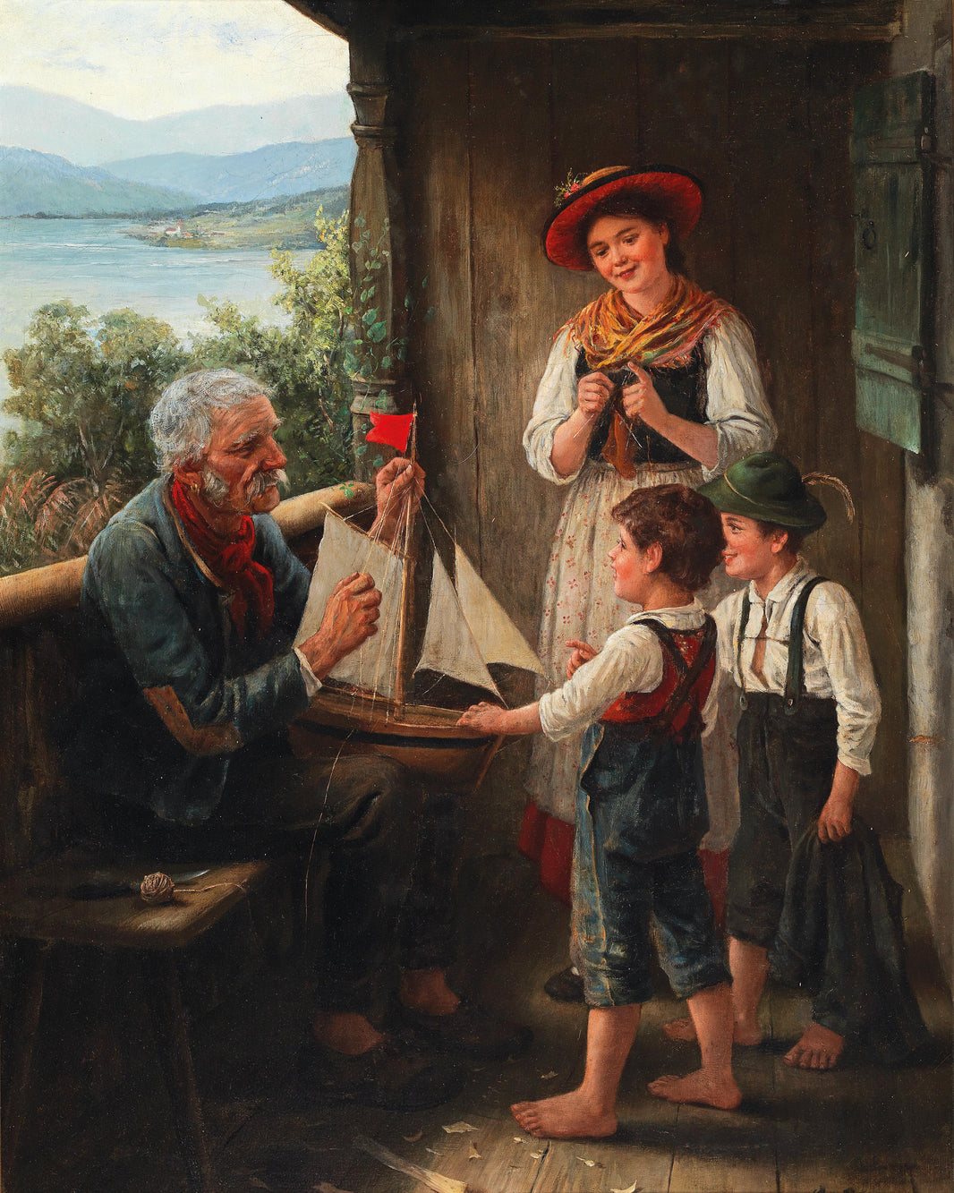 The sailing vessel by Carl von Bergen — hand-painted portrait oil painting reproduction on canvas