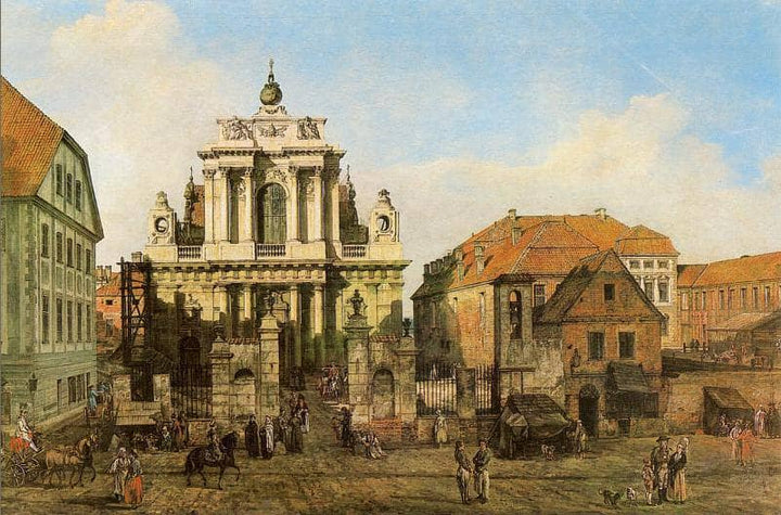 Carmelite Church in Warsaw by Bernardo Bellotto — hand-painted architectural oil painting reproduction on canvas