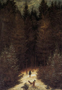 The Chasseur in the Forest by Caspar David Friedrich — hand-painted botanical oil painting reproduction on canvas