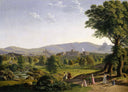 Castle Wilhelmshöhe with the Habichtswald by Johann Erdmann Hummel — hand-painted architectural oil painting reproduction on canvas