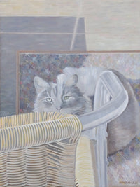 Cat by Gregorio Undurraga — hand-painted animal oil painting reproduction on canvas