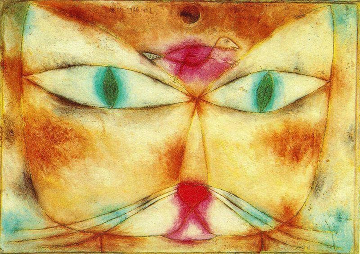 Cat and Bird by Paul Klee — hand-painted abstract oil painting reproduction on canvas