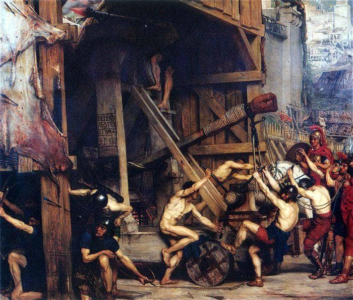 The Catapult by Edward Poynter — hand-painted architectural oil painting reproduction on canvas