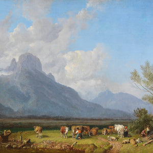 Cattle herders on the lakeside