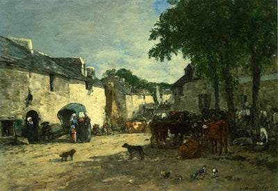 Cattle market at Daoulas, Brittany in home office