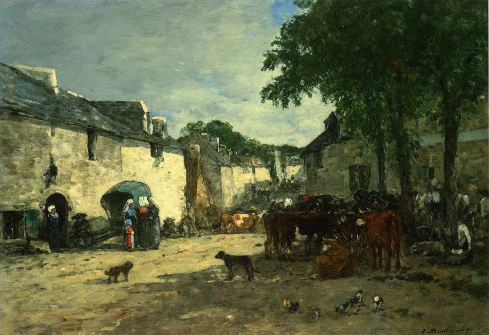 Cattle market at Daoulas, Brittany - Eugene Boudin