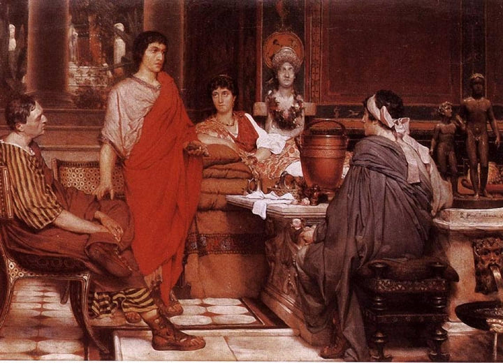 Catullus at Lesbia's house by Sir Lawrence Alma-Tadema — hand-painted portrait oil painting reproduction on canvas