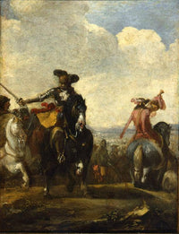 Cavalieri in Marcia by Salvator Rosa — hand-painted cultural oil painting reproduction on canvas